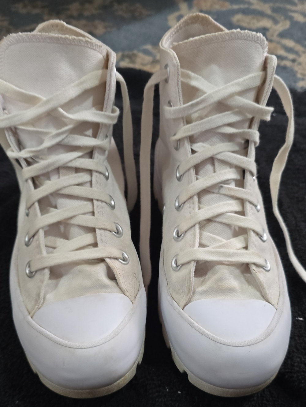 Converse All Star Chuck Taylor High-Top Canvas Sneakers in Cream